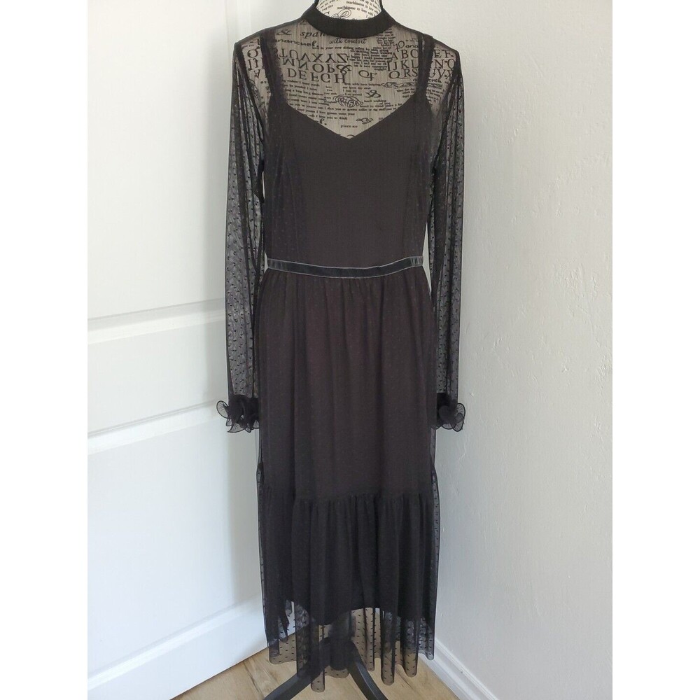 Who What Wear Black Dress Goth Whimsygoth Fairy Cottage Lace Dress Size Small